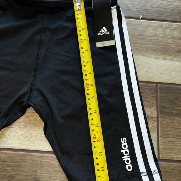 Nwt Girls Adidas Black White Climalite Elastic waist bike shorts XL 16 Stretch - Picture 8 of 10